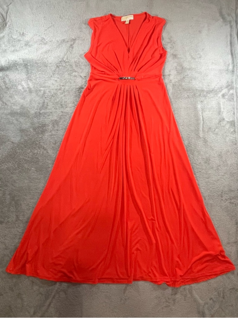 Michael Kors Sleeveless Orange-Red Maxi Dress Size Small
